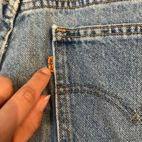 Vintage 80s‎ Blue Levis Orange Tab Women 34 High Waisted Tapered Leg Denim Jeans - Picture 6 of 8